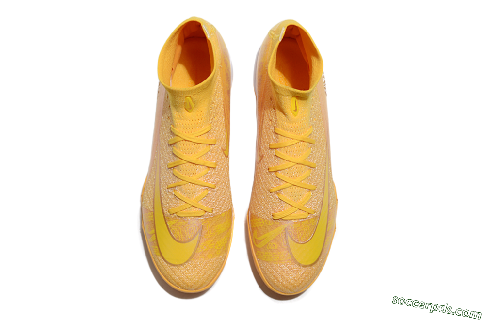 Nike Air Zoom Mercurial Superfly 10 Elite TF High-Tops Football Shoes - Yellow/White 4