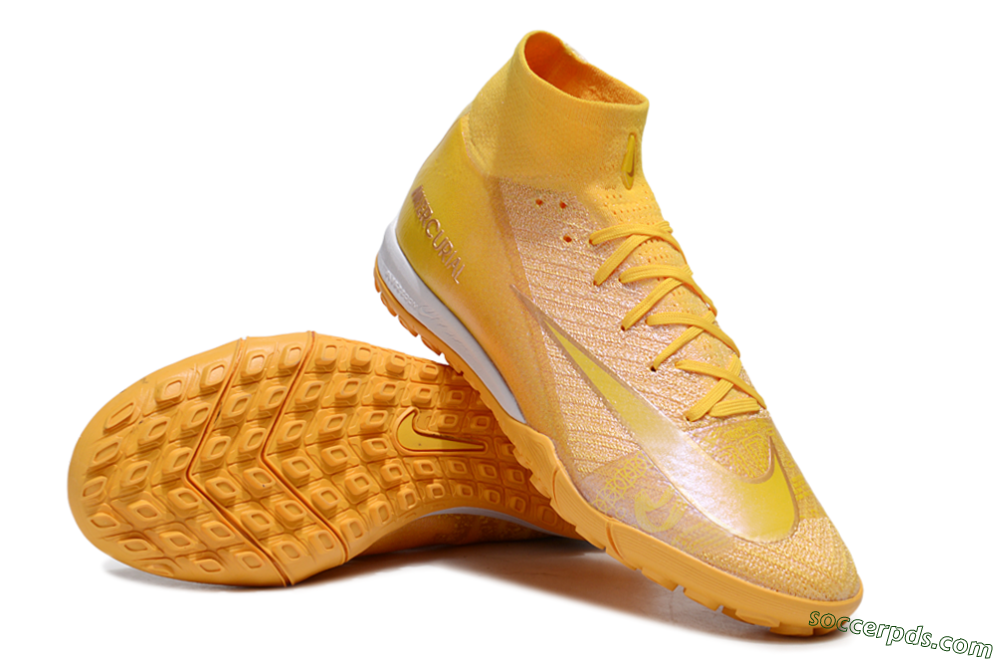 Nike Air Zoom Mercurial Superfly 10 Elite TF High-Tops Football Shoes - Yellow/White 3