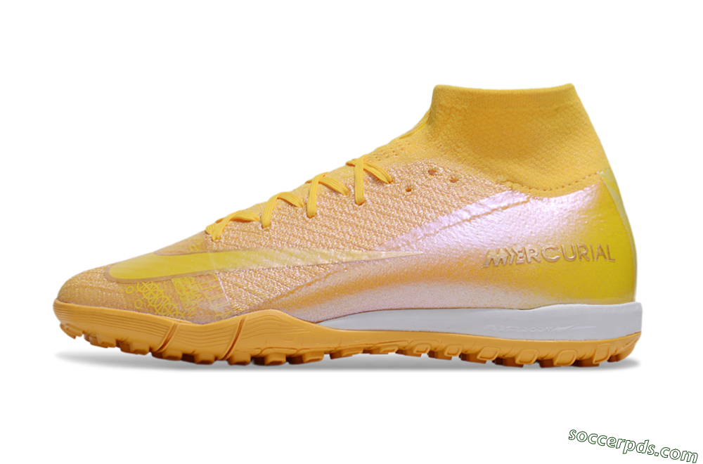 Nike Air Zoom Mercurial Superfly 10 Elite TF High-Tops Football Shoes - Yellow/White 2