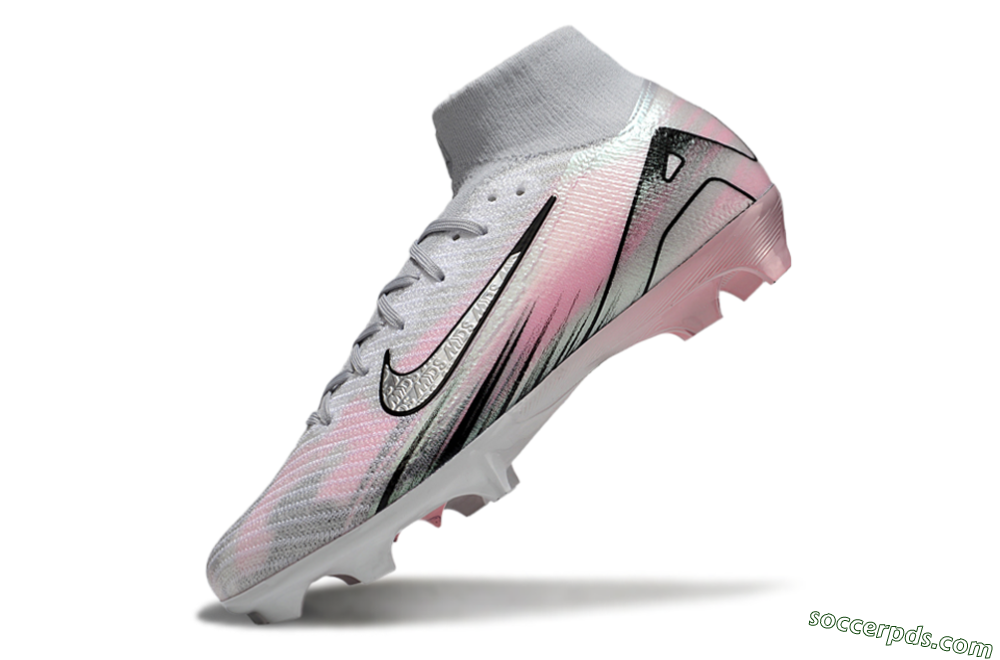 Nike Air Zoom Mercurial Superfly 10 Elite FG High-Tops Football Boots - Silver/Pink/Black 5