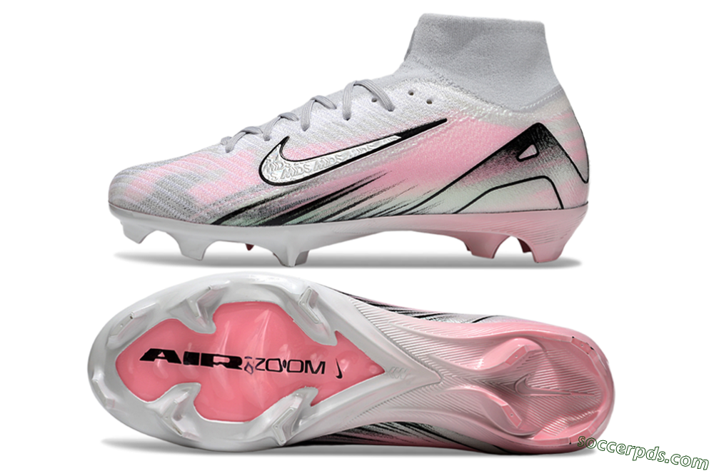 Nike Air Zoom Mercurial Superfly 10 Elite FG High-Tops Football Boots - Silver/Pink/Black 0