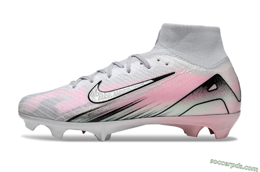 Nike Air Zoom Mercurial Superfly 10 Elite FG High-Tops Football Boots - Silver/Pink/Black 2