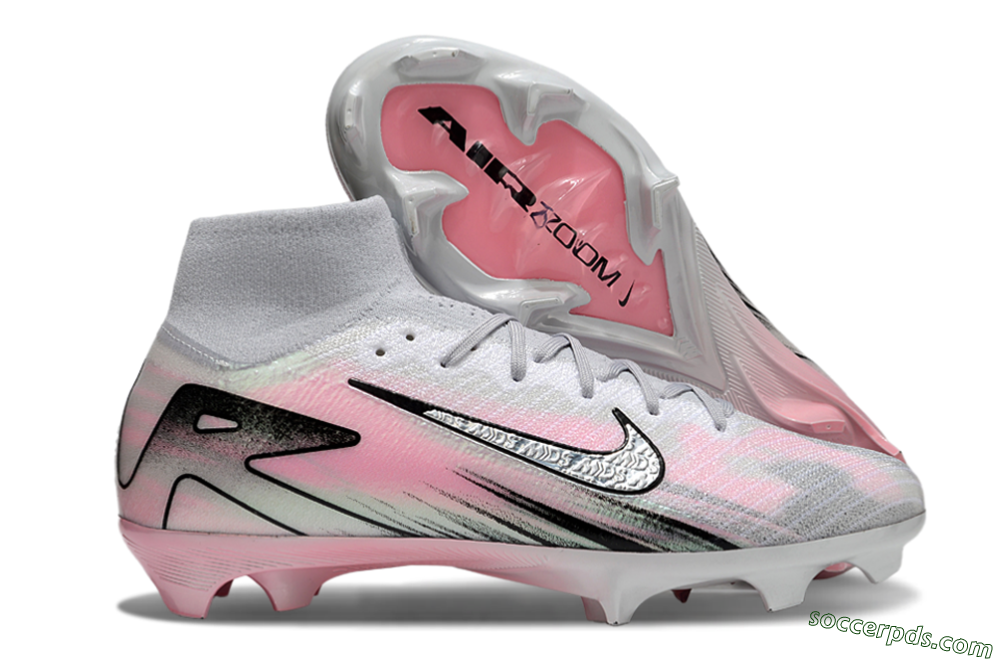 Nike Air Zoom Mercurial Superfly 10 Elite FG High-Tops Football Boots - Silver/Pink/Black 1