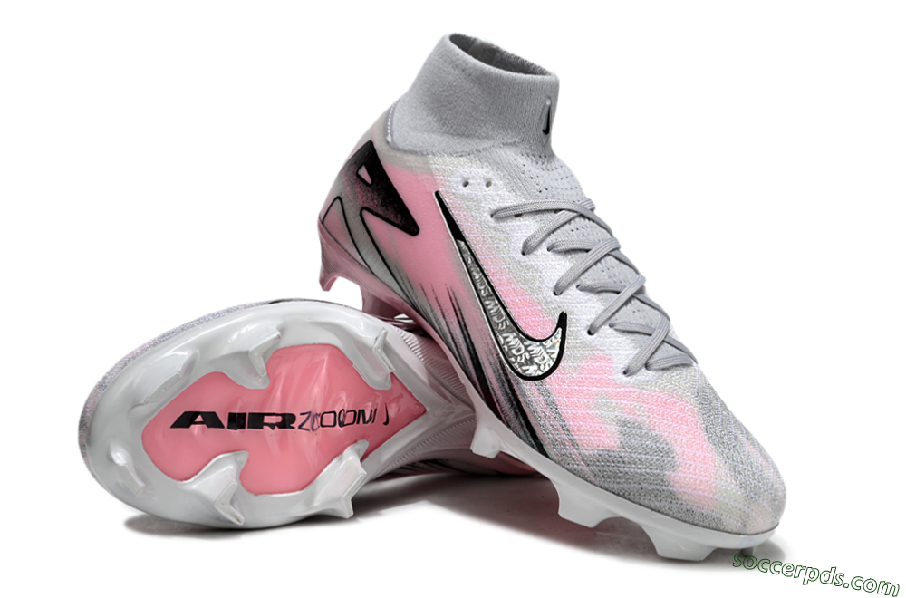 Nike Air Zoom Mercurial Superfly 10 Elite FG High-Tops Football Boots - Silver/Pink/Black 3