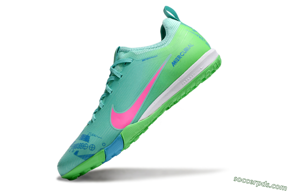 Nike Air Zoom Mercurial Vapor 16 Pro TF Low-Tops Football Shoes - Yellow/Pink/Blue 6