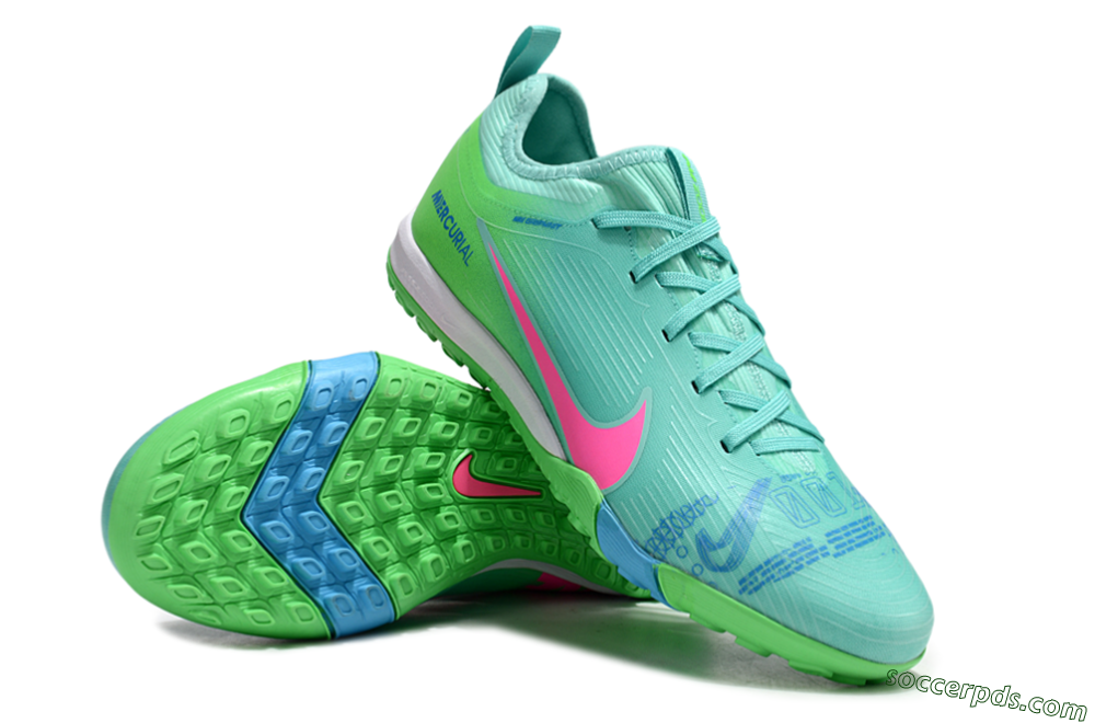 Nike Air Zoom Mercurial Vapor 16 Pro TF Low-Tops Football Shoes - Yellow/Pink/Blue 4
