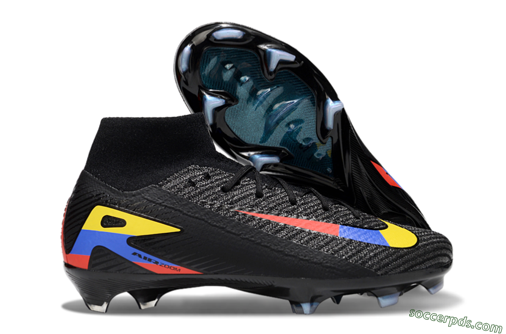 Nike Air Zoom Mercurial Superfly 10 Elite FG High-Tops Football Boots - Black/Red/Blue/Yellow 2
