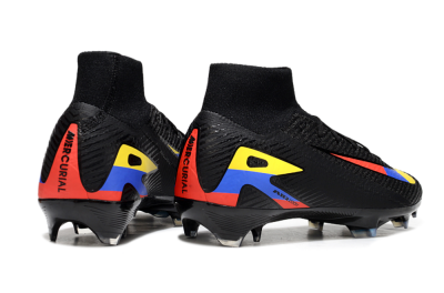 Nike Air Zoom Mercurial Superfly 10 Elite FG High-Tops Football Boots - Black/Red/Blue/Yellow