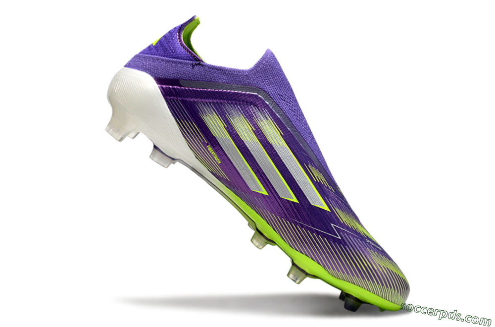 Adidas F50 Elite Laceless FG Low-Tops Football Boots - Purple/Yellow/White 4
