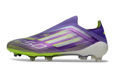 Adidas F50 Elite Laceless FG Low-Tops Football Boots - Purple/Yellow/White