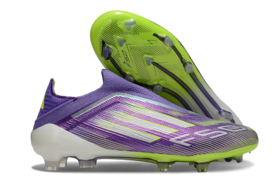 Adidas F50 Elite Laceless FG Low-Tops Football Boots - Purple/Yellow/White