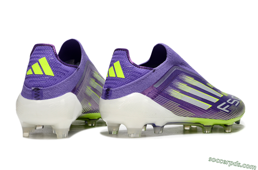 Adidas F50 Elite Laceless FG Low-Tops Football Boots - Purple/Yellow/White 6
