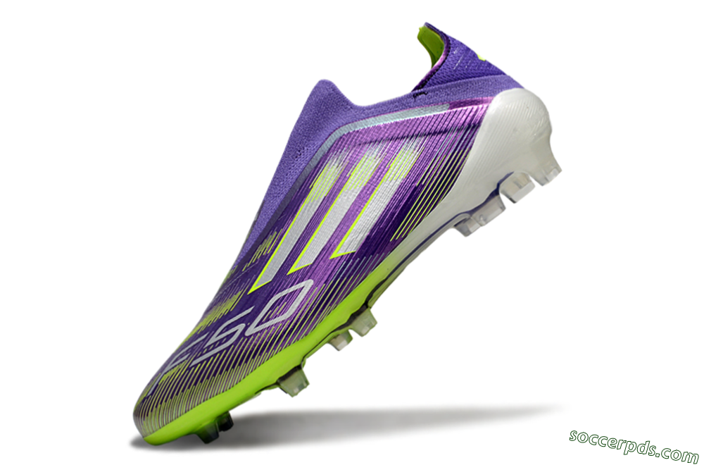 Adidas F50 Elite Laceless FG Low-Tops Football Boots - Purple/Yellow/White 5