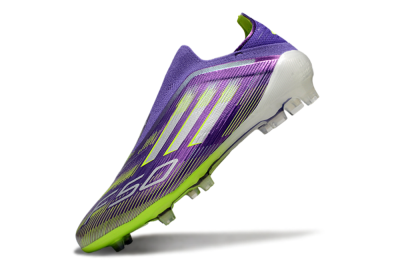 Adidas F50 Elite Laceless FG Low-Tops Football Boots - Purple/Yellow/White