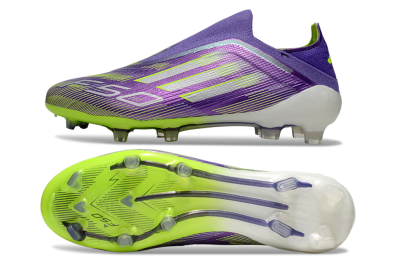 Adidas F50 Elite Laceless FG Low-Tops Football Boots - Purple/Yellow/White