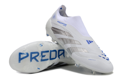 Adidas Predator Elite 25 Laceless FG Low-Tops Football Boots - White/Blue/Black