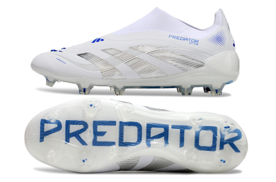 Adidas Predator Elite 25 Laceless FG Low-Tops Football Boots - White/Blue/Black