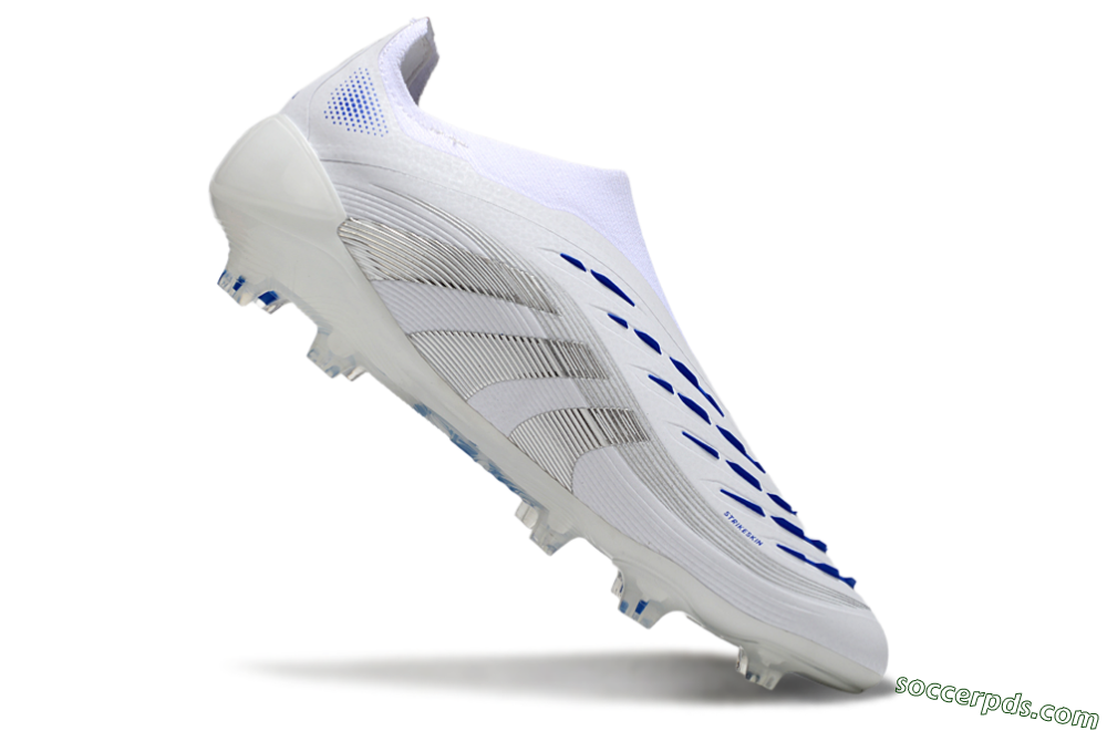 Adidas Predator Elite 25 Laceless FG Low-Tops Football Boots - White/Blue/Black 4
