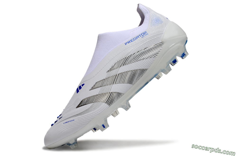 Adidas Predator Elite 25 Laceless FG Low-Tops Football Boots - White/Blue/Black 5