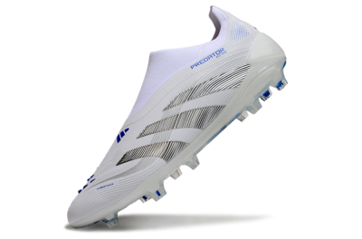 Adidas Predator Elite 25 Laceless FG Low-Tops Football Boots - White/Blue/Black