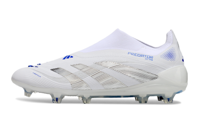 Adidas Predator Elite 25 Laceless FG Low-Tops Football Boots - White/Blue/Black