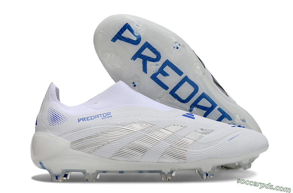 Adidas Predator Elite 25 Laceless FG Low-Tops Football Boots - White/Blue/Black 1