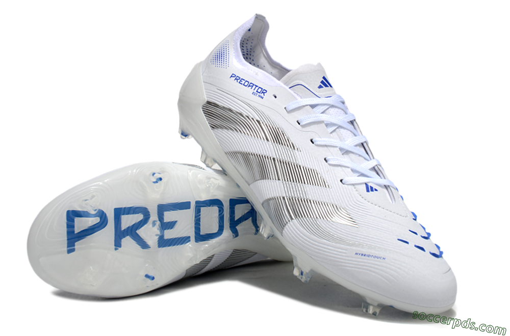 Adidas Predator Elite 25 FG Low-Tops Football Boots - White/Blue/Black 3