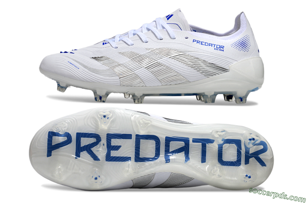 Adidas Predator Elite 25 FG Low-Tops Football Boots - White/Blue/Black 0