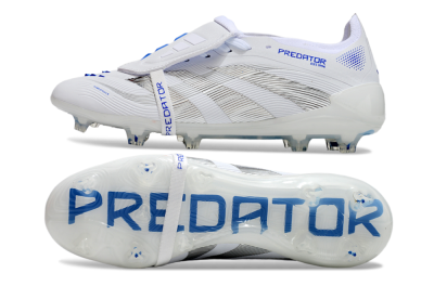 Adidas Predator Elite 25 Foldover Tongue FG Low-Tops Football Boots - White/Blue/Black