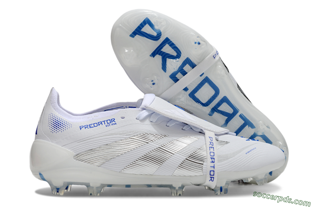 Adidas Predator Elite 25 Foldover Tongue FG Low-Tops Football Boots - White/Blue/Black 1