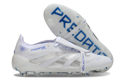 Adidas Predator Elite 25 Foldover Tongue FG Low-Tops Football Boots - White/Blue/Black