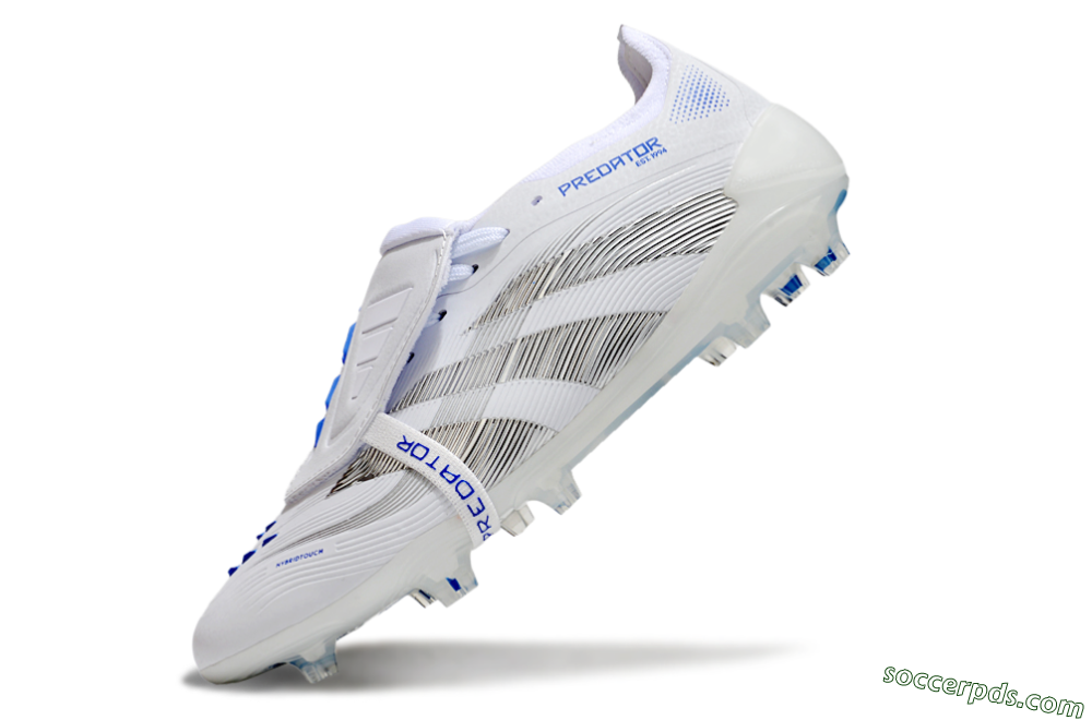 Adidas Predator Elite 25 Foldover Tongue FG Low-Tops Football Boots - White/Blue/Black 5