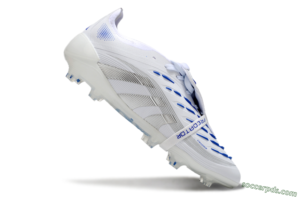 Adidas Predator Elite 25 Foldover Tongue FG Low-Tops Football Boots - White/Blue/Black 4
