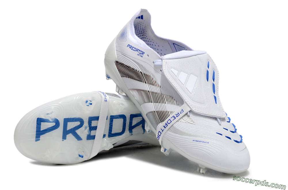 Adidas Predator Elite 25 Foldover Tongue FG Low-Tops Football Boots - White/Blue/Black 3