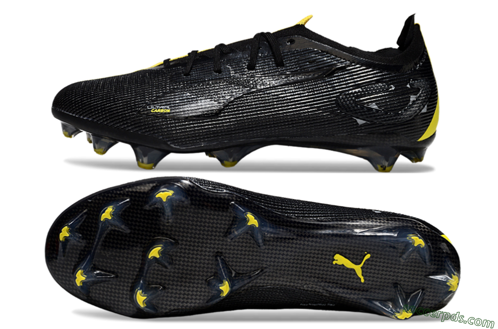 Puma Ultra Ultimate FG Low-Tops Football Boots - Black/Yellow 0