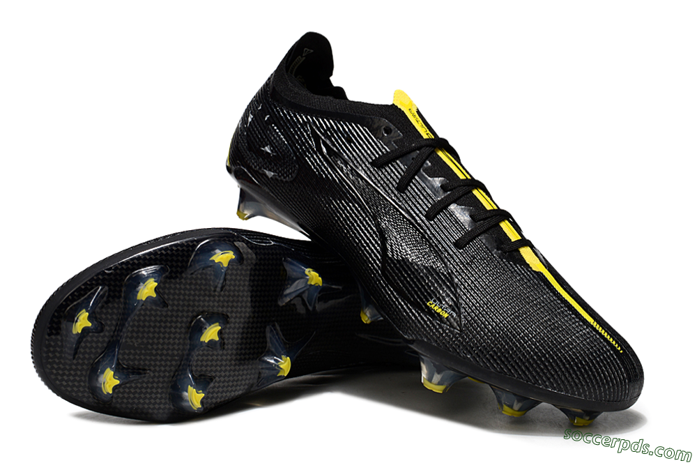 Puma Ultra Ultimate FG Low-Tops Football Boots - Black/Yellow 2
