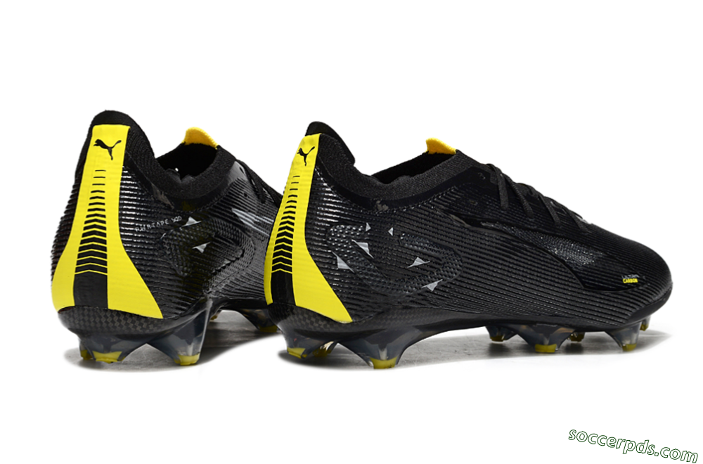 Puma Ultra Ultimate FG Low-Tops Football Boots - Black/Yellow 5