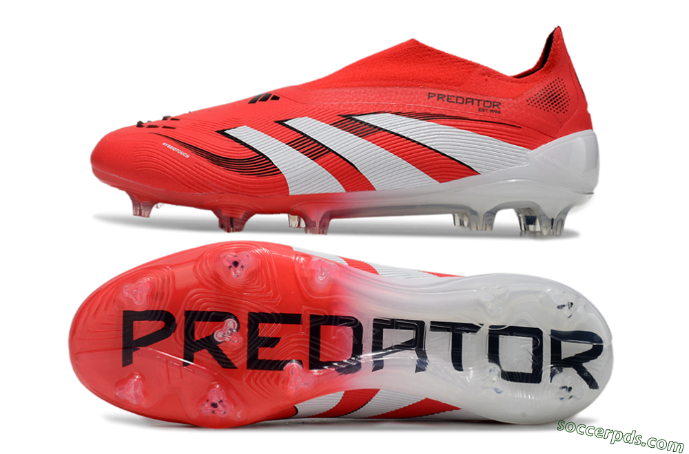 Adidas Predator Elite 25 Laceless FG Low-Tops Football Boots - Red/White/Black 0