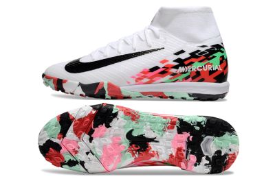Nike Air Zoom Mercurial Superfly 10 Elite TF High-Tops Football Shoes - White/Black/Red