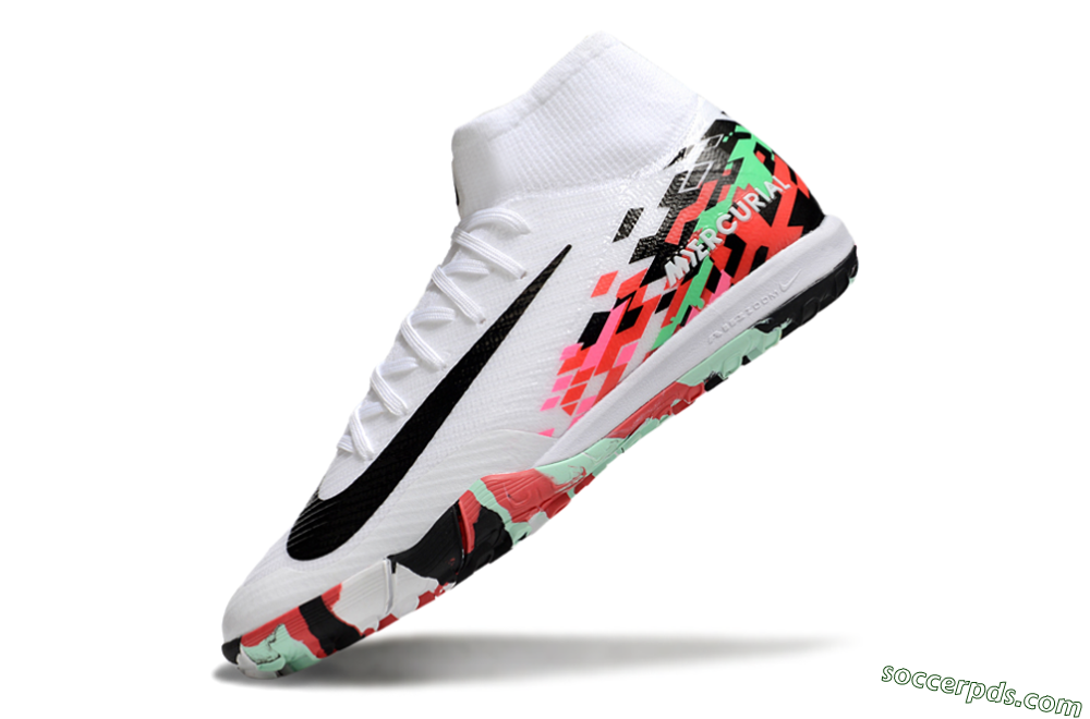 Nike Air Zoom Mercurial Superfly 10 Elite TF High-Tops Football Shoes - White/Black/Red 5