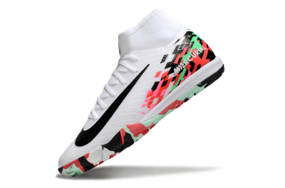 Nike Air Zoom Mercurial Superfly 10 Elite TF High-Tops Football Shoes - White/Black/Red