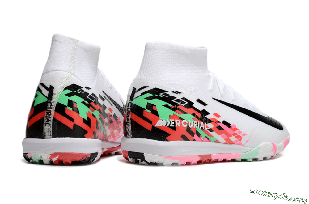 Nike Air Zoom Mercurial Superfly 10 Elite TF High-Tops Football Shoes - White/Black/Red 6