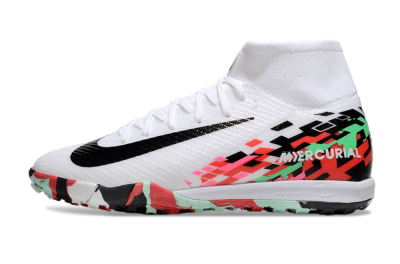 Nike Air Zoom Mercurial Superfly 10 Elite TF High-Tops Football Shoes - White/Black/Red
