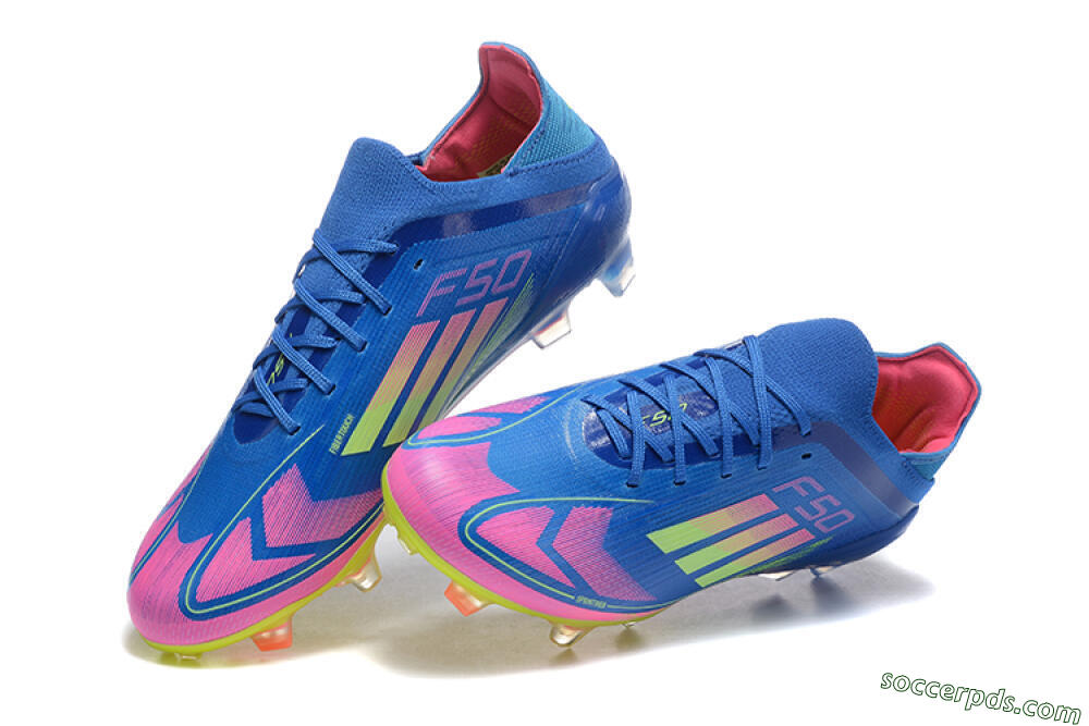 Adidas F50 Elite FG Low-Tops Football Boots - Blue/Yellow/Pink 3