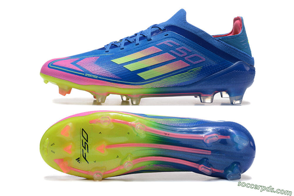 Adidas F50 Elite FG Low-Tops Football Boots - Blue/Yellow/Pink 0