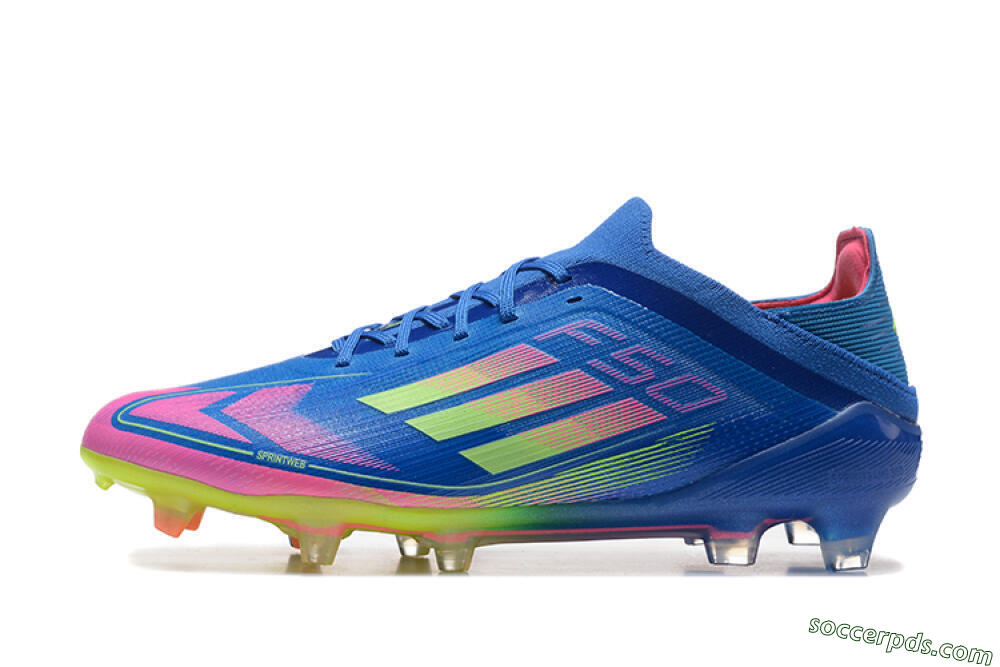 Adidas F50 Elite FG Low-Tops Football Boots - Blue/Yellow/Pink 2