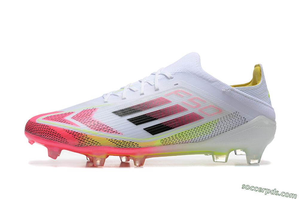 Adidas F50 Elite FG Low-Tops Football Boots - White/Red/Yellow 2