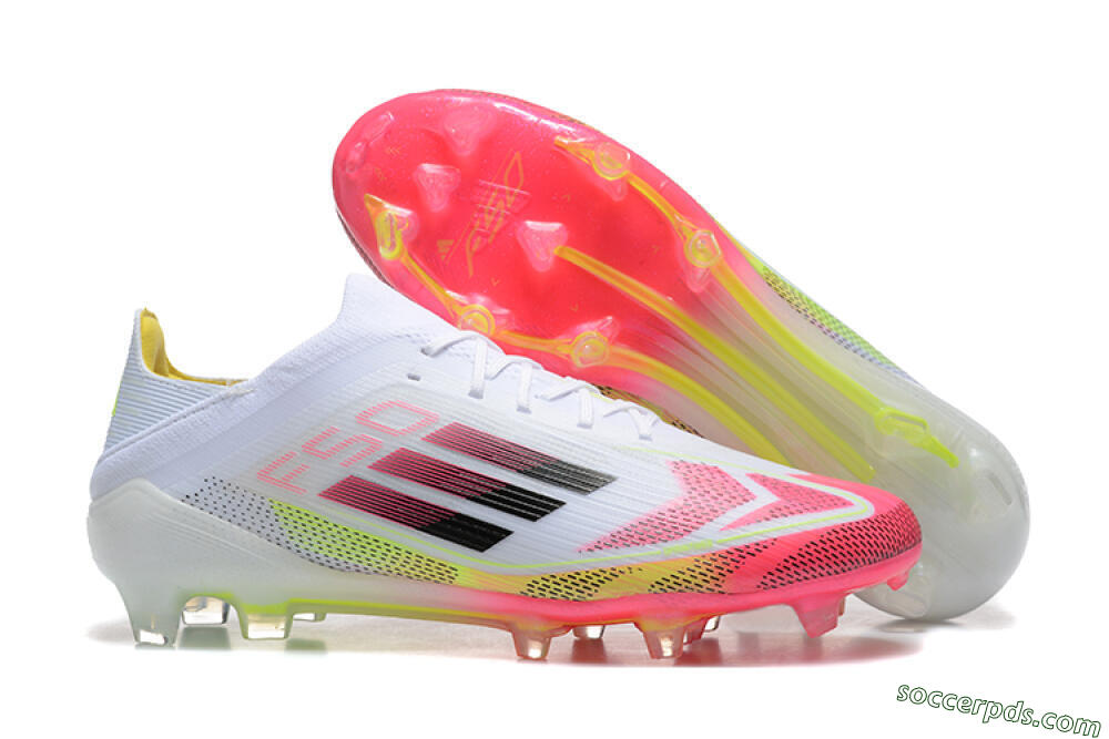 Adidas F50 Elite FG Low-Tops Football Boots - White/Red/Yellow 1