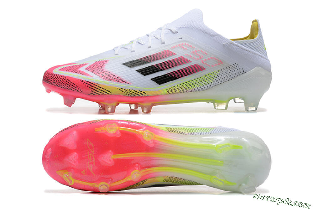 Adidas F50 Elite FG Low-Tops Football Boots - White/Red/Yellow 0