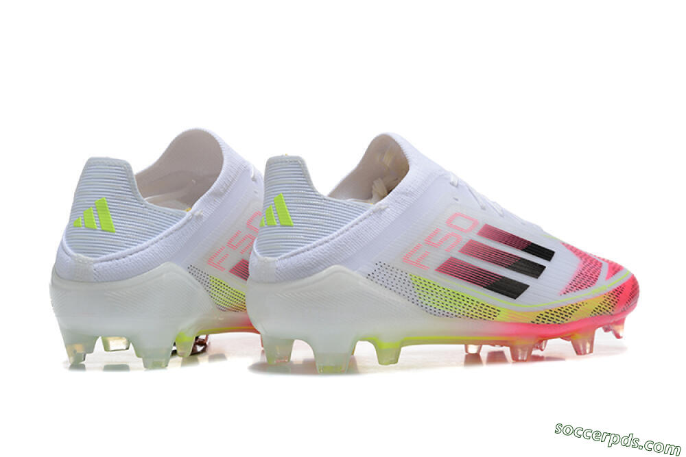 Adidas F50 Elite FG Low-Tops Football Boots - White/Red/Yellow 5